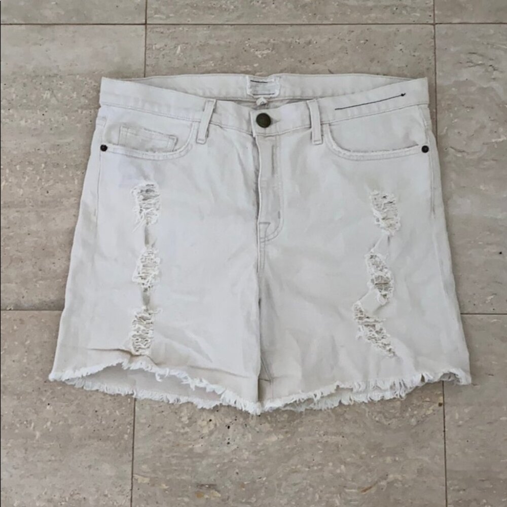 Current Elliott cream denim shorts NWT